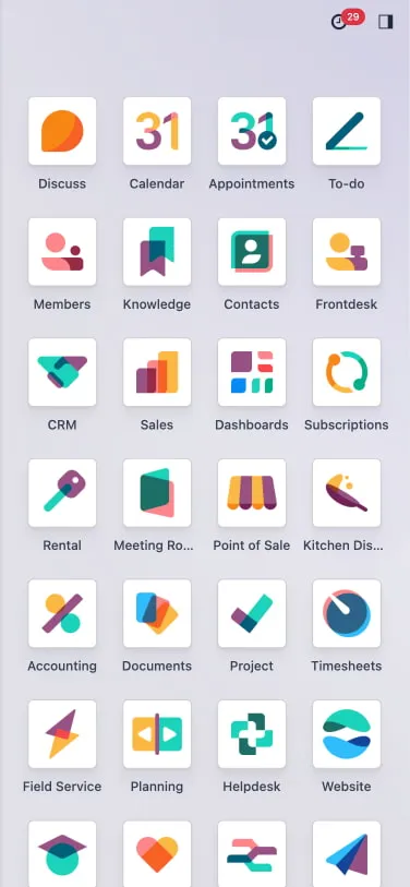 Odoo, vu du navigateur et du téléphone